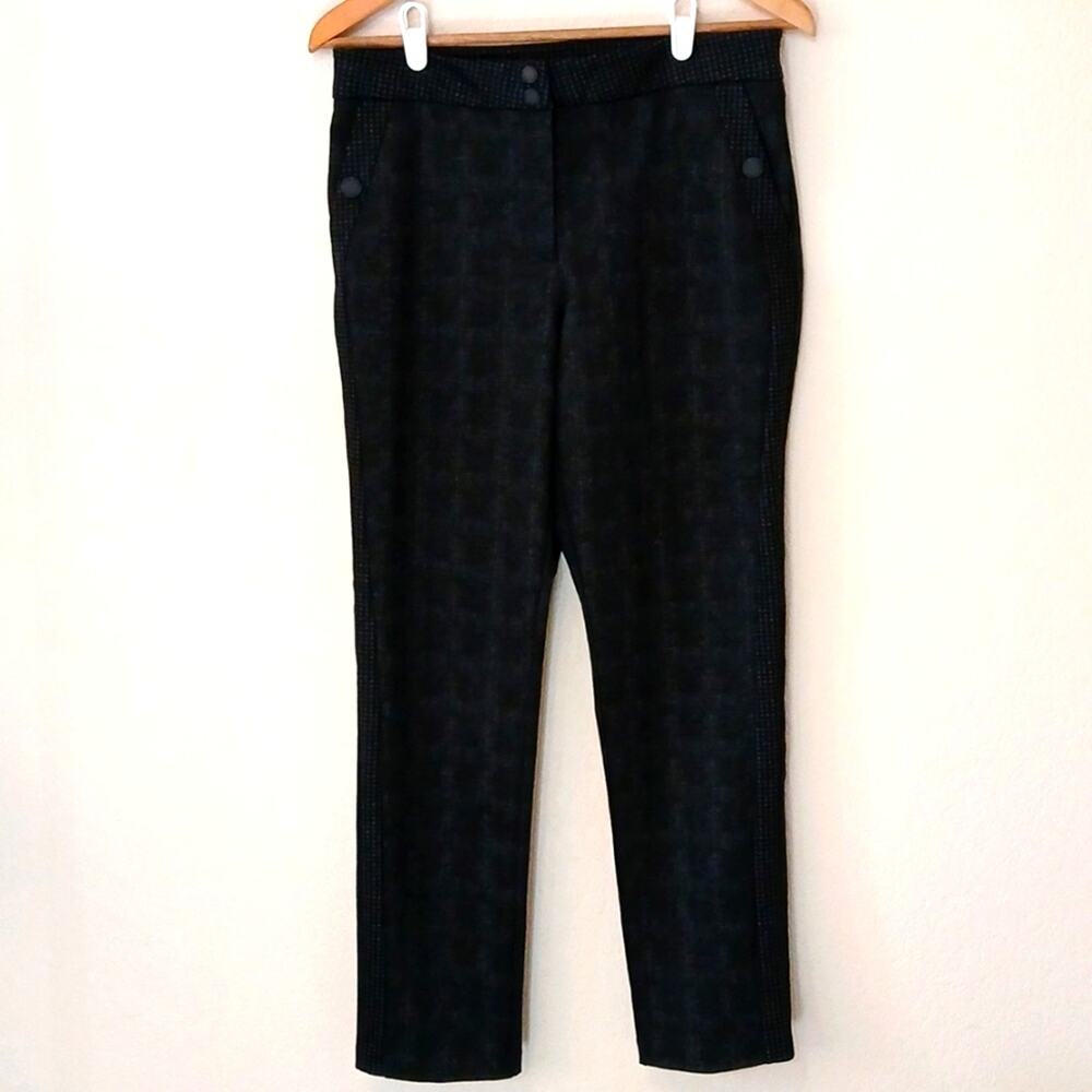 Karl Lagerfeld Paris plaid dress pants dark gray black